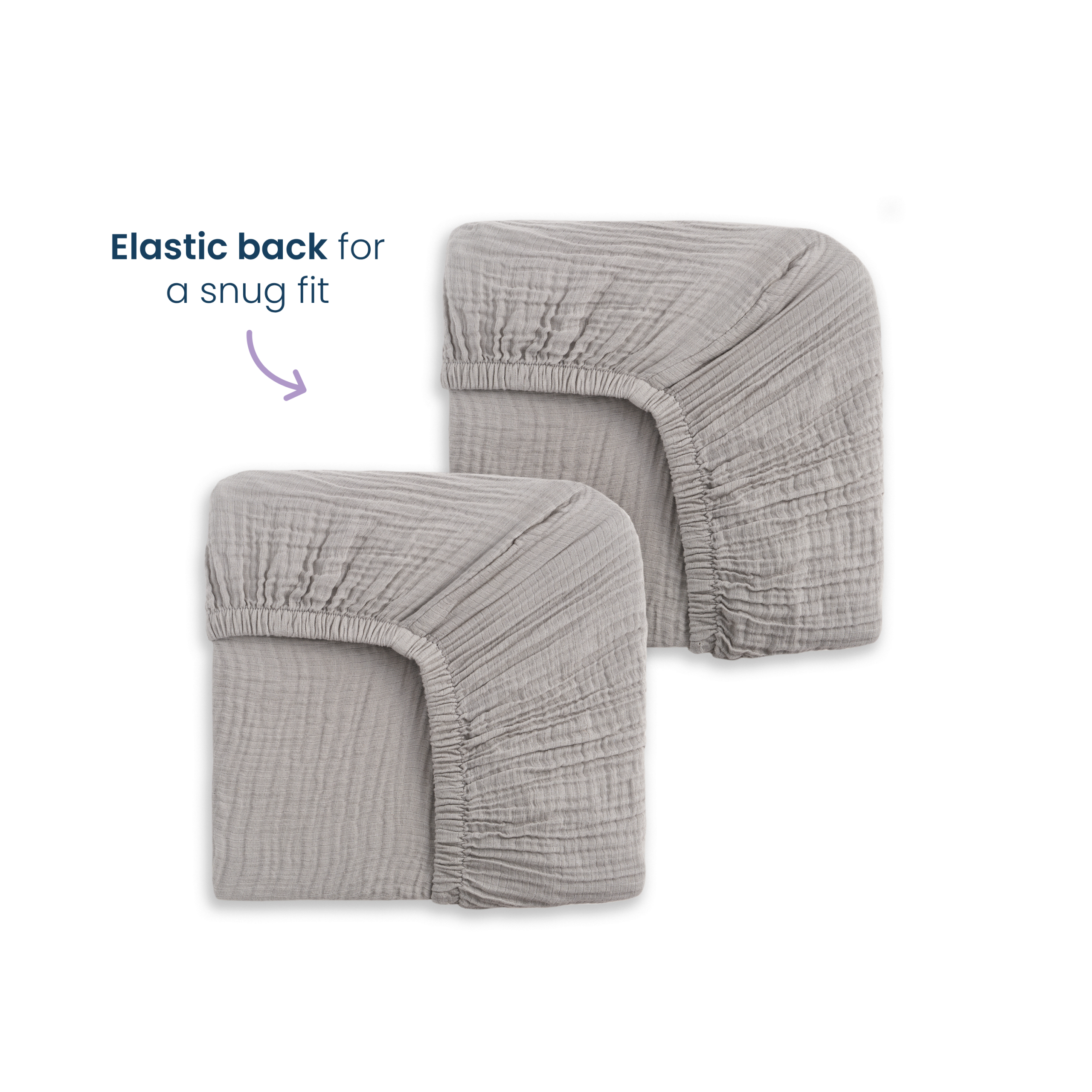 Fitted Crib Sheets 100% Organic Cotton Muslin 2 Pack - Image 2