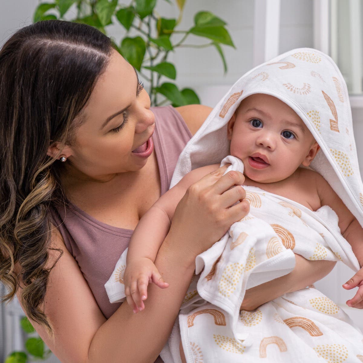 boutique 100% cotton oversized muslin backed towel + washcloth set - Image 3