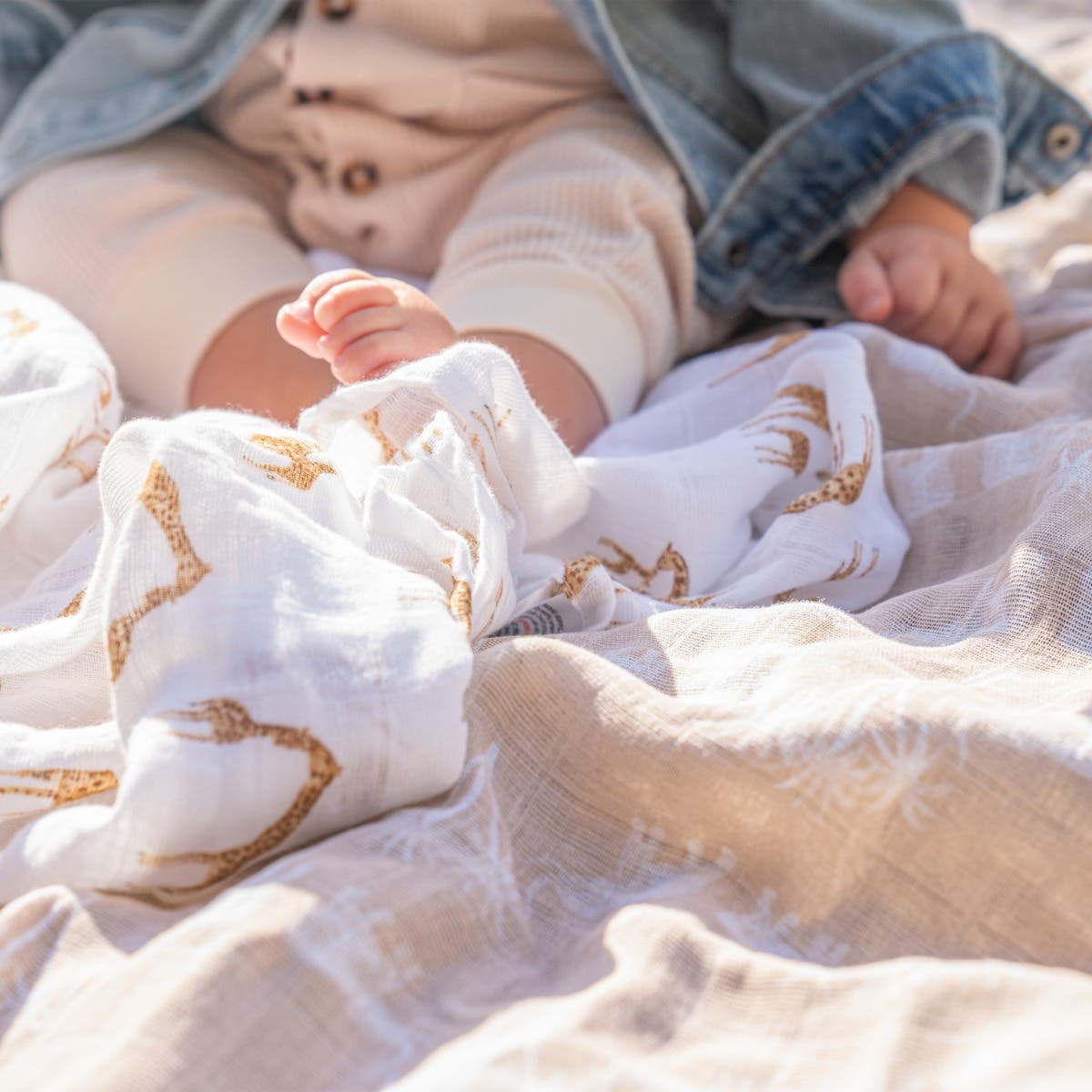 organic cotton muslin swaddle blanket 4 pack - Image 4