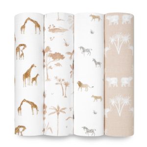 organic cotton muslin swaddle blanket 4 pack