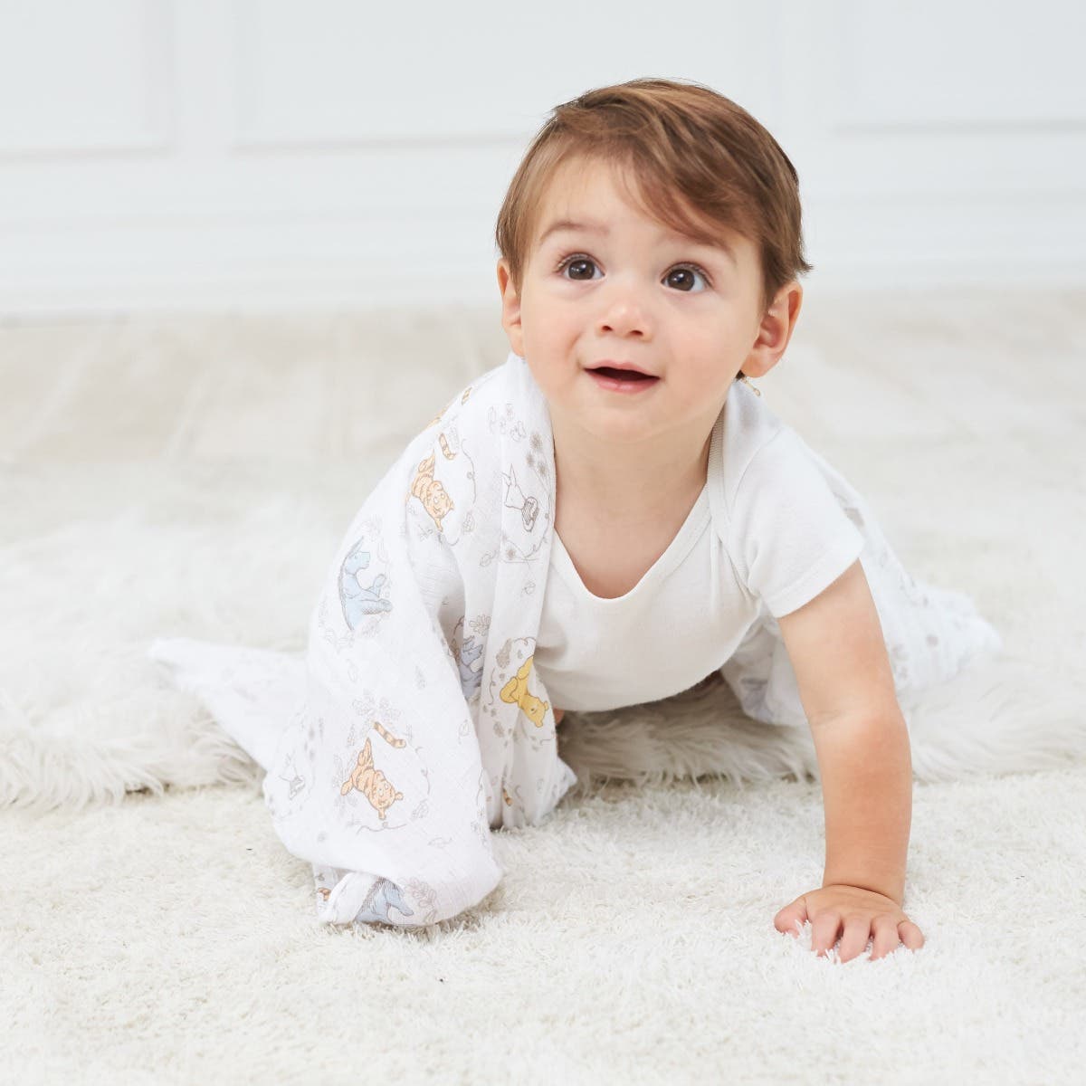 Disney™ Winnie the Pooh essentials cotton muslin swaddle blanket 4 pack - Image 3