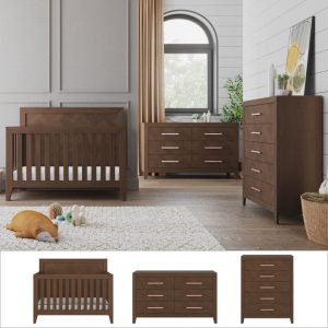 Kieran 3 Piece Nusery Set with Crib. Dresser and Chest